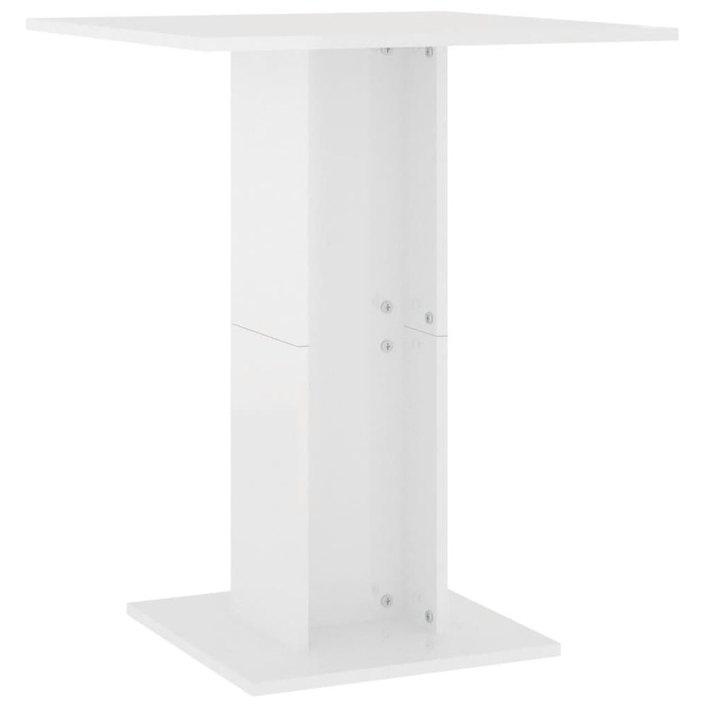 Vidaxl Bistro stolík, lesklý biely 60x60x75 cm, kompozitné drevo